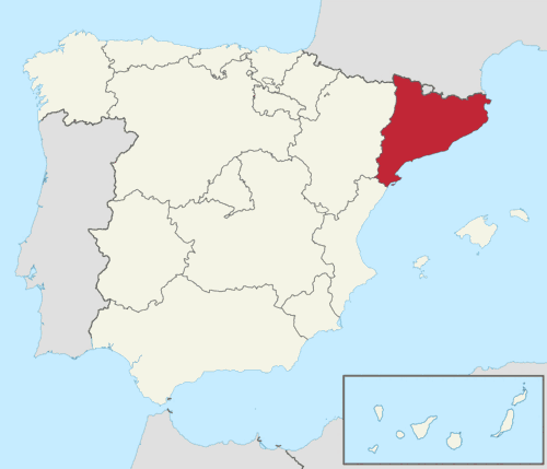 Mapa de localización de Cataluña en España