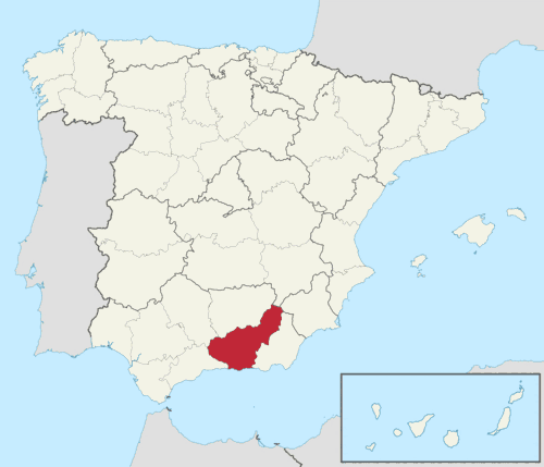 Mapa de localización de Granada en España