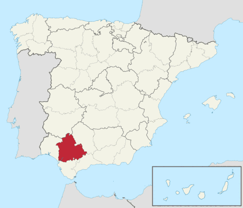 Mapa de localização de Sevilla na Espanha
