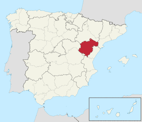 Mapa de localización de Teruel en España